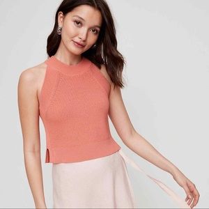 Wilfred Crevier Knit Halter Tank in Peach